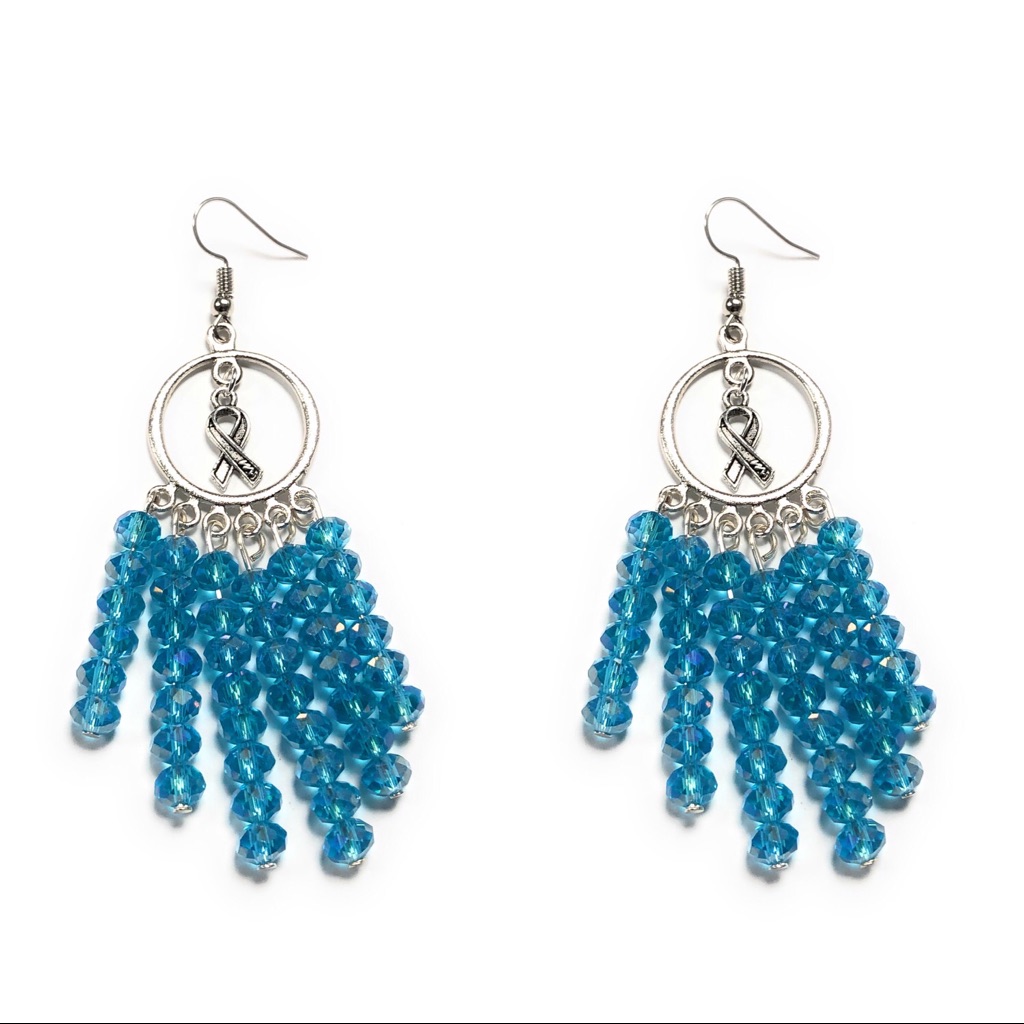Handmade Beautiful Dreamcatcher Blue Earrings
